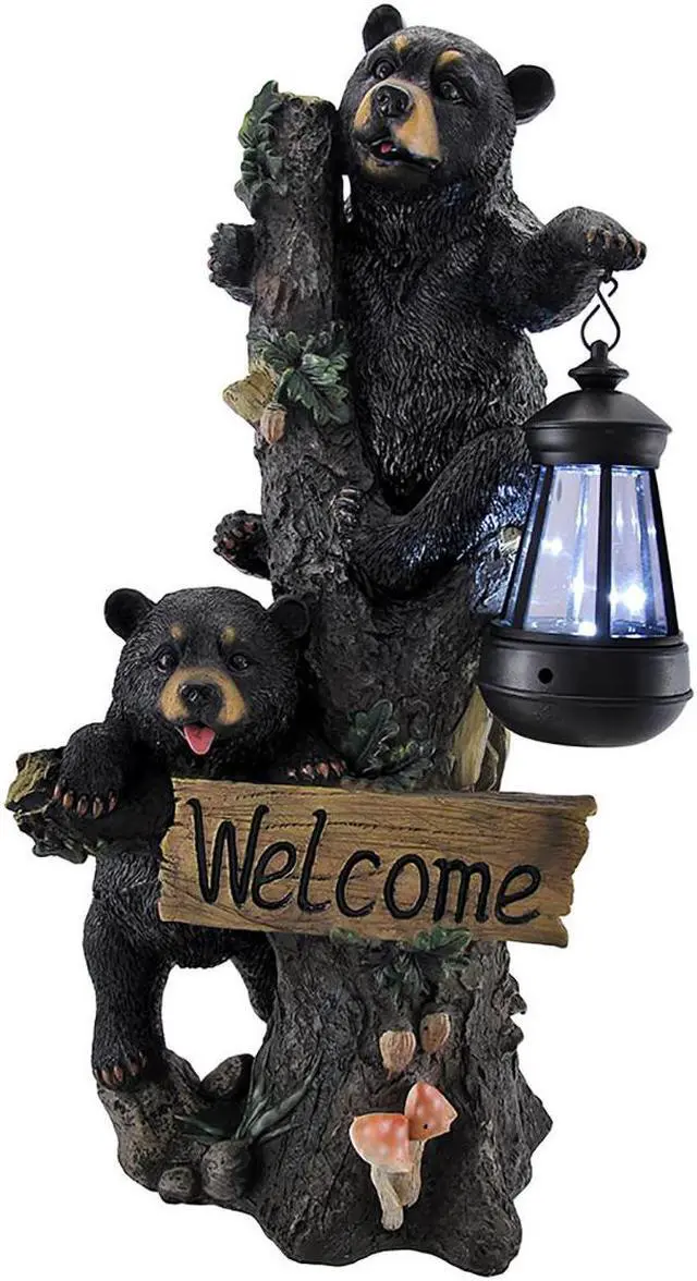 Alt view image 2 of 7 - Little Rascals Climbing Bear Cubs Solar Light Welcome Statue