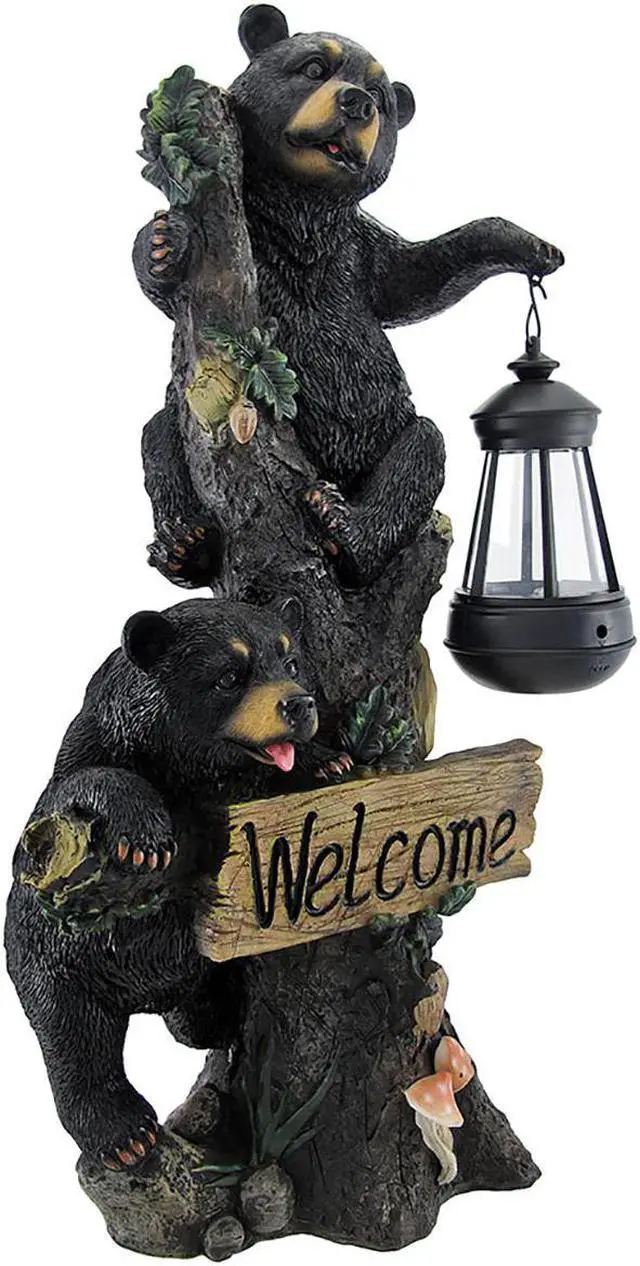 Alt view image 6 of 7 - Little Rascals Climbing Bear Cubs Solar Light Welcome Statue