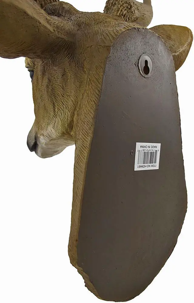 Alt view image 4 of 4 - Realistic Faux 8-Point Buck Deer Head Bust Wall Mount - 23-Inch Hanging Decor