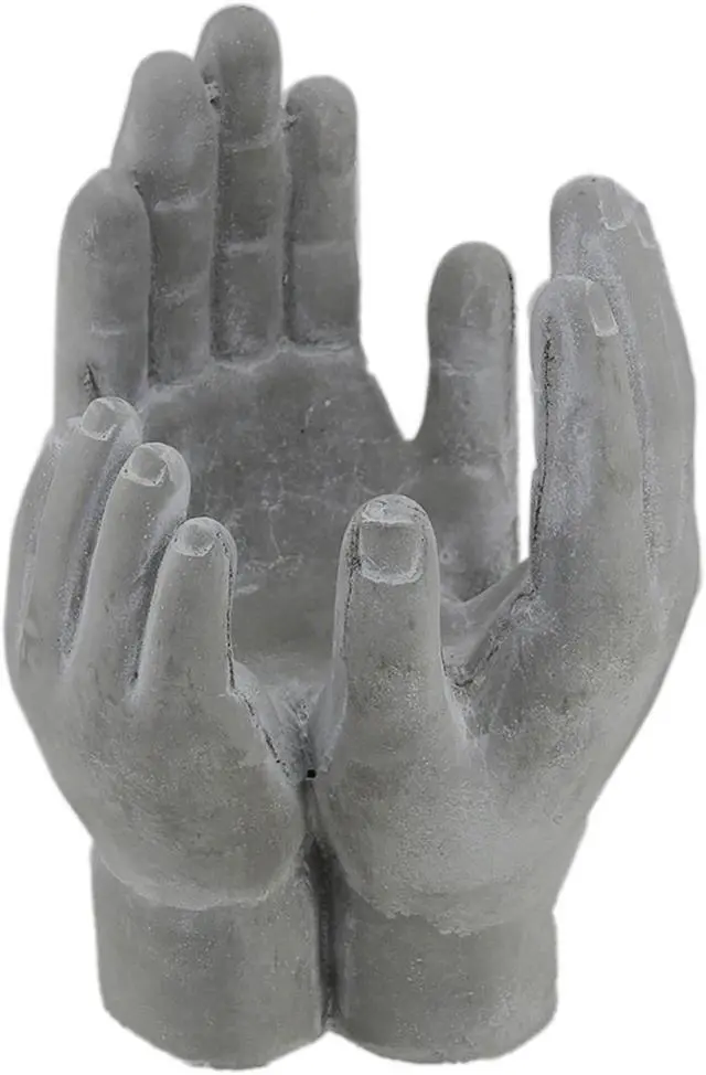 Main image of His Hers Ours Decorative Cement Family Hands Decor 9 Inches High