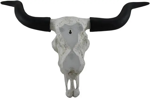 Alt view image 6 of 8 - Longhorn and Lace Exquisite Black & White Filigree Hand-Painted Design Steer Skull Wall Decor - 27.25 Inches Long - Western Charm Meets Art Deco Elegance