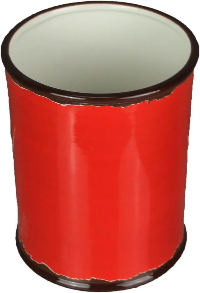 Alt view image 3 of 5 - Antiqued Finish Ceramic Crock Kitchen Utensil Holder 8 Inches High