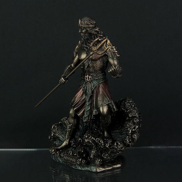 Alt view image 5 of 6 - Metallic Bronze Finish Greek God Poseidon Statue