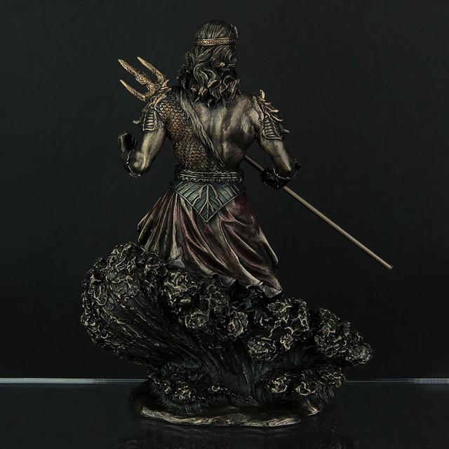 Alt view image 6 of 6 - Metallic Bronze Finish Greek God Poseidon Statue