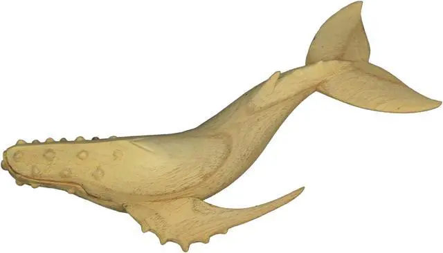 Alt view image 2 of 5 - Marine Life Wooden Sculpture, 12 Inch Hand Carved Humpback Whale