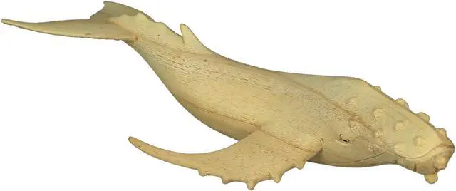 Main image of Marine Life Wooden Sculpture, 12 Inch Hand Carved Humpback Whale