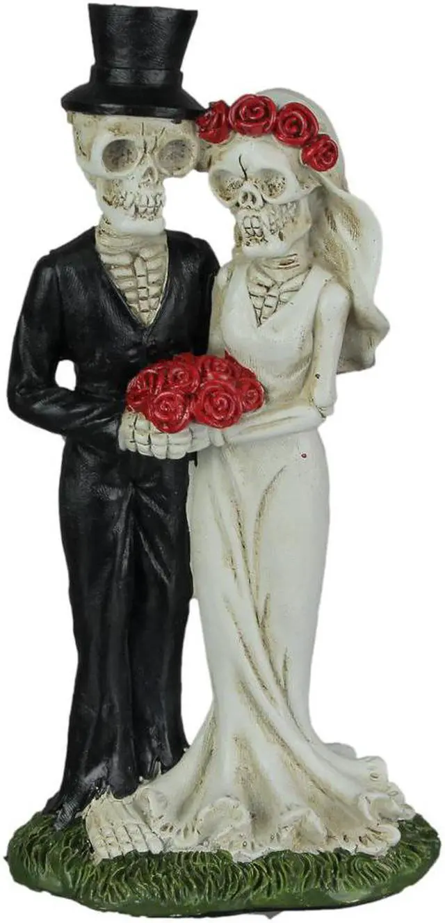 Main image of Love Eternal Skeleton Bride Groom Couple Figurine Wedding Decor Resin Statue