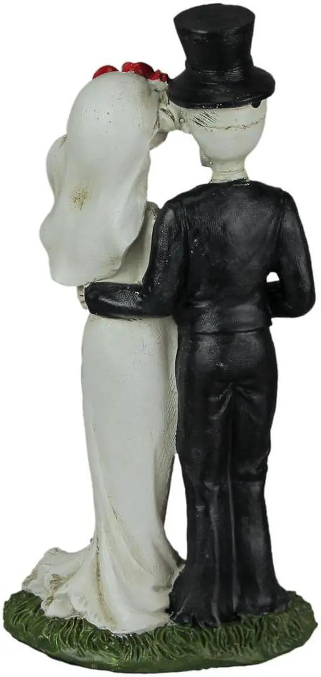 Alt view image 3 of 5 - Love Eternal Skeleton Bride Groom Couple Figurine Wedding Decor Resin Statue
