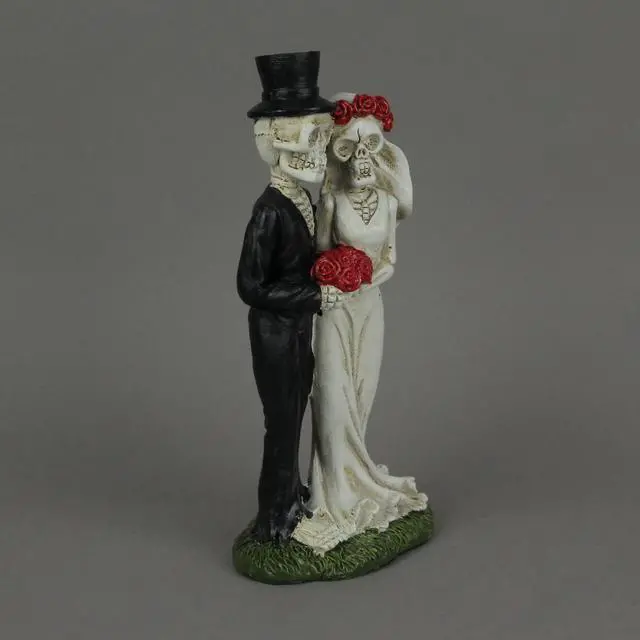 Alt view image 5 of 5 - Love Eternal Skeleton Bride Groom Couple Figurine Wedding Decor Resin Statue