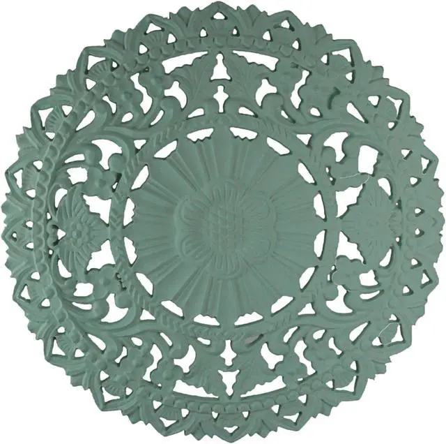 Main image of 24 Inch Mint MDF Filigree Wall Art Home Decor Sculpture Decorative Floral Plaque