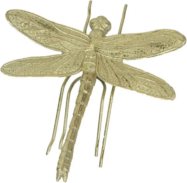 Main image of 7 Inch Resin Gold Dragonfly Painted Sculpture Wall Art Home Decor Hanging Statue