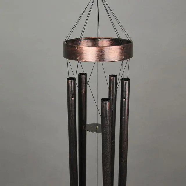 Alt view image 3 of 4 - Metal Multicolor Wedge Wind Spinner Hanging Chimes Outdoor Decor Garden Patio Art