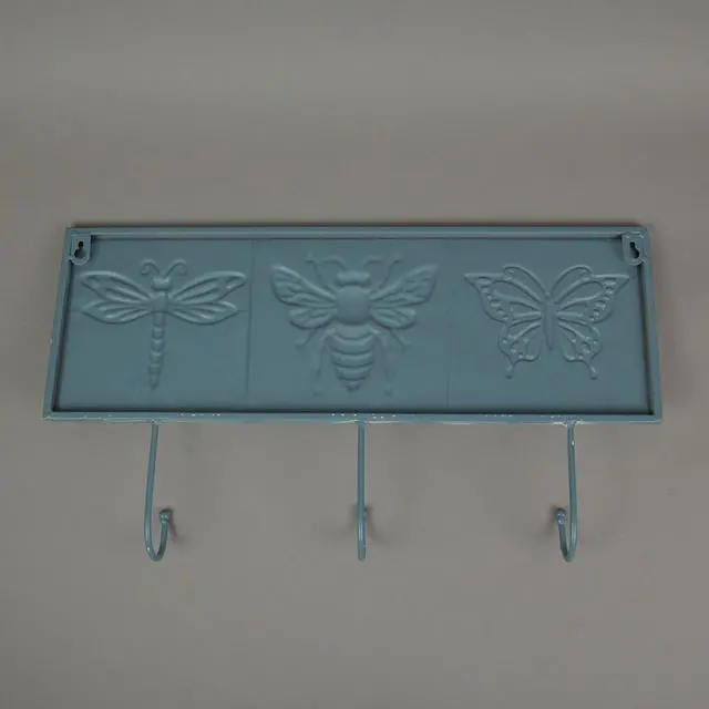 Alt view image 3 of 3 - Blue Metal Vintage Bug Wall Hook Decorative Hanging Coat Towel Rack Home Decor