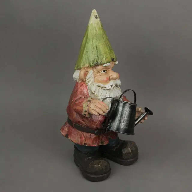 Alt view image 3 of 4 - Garden Gnome With Watering Can Home Garden Decor Resin Sculpture Lawn Yard Decoration 15 Inches High