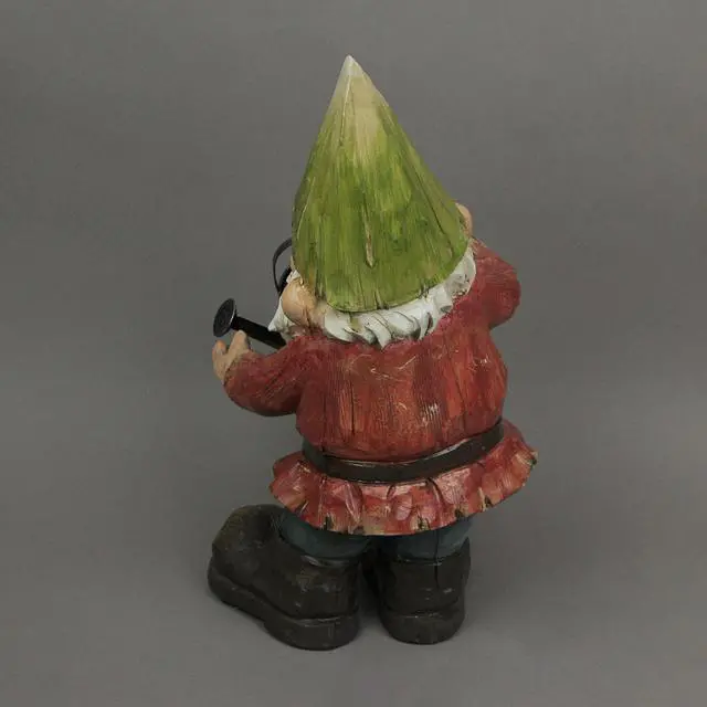 Alt view image 4 of 4 - Garden Gnome With Watering Can Home Garden Decor Resin Sculpture Lawn Yard Decoration 15 Inches High
