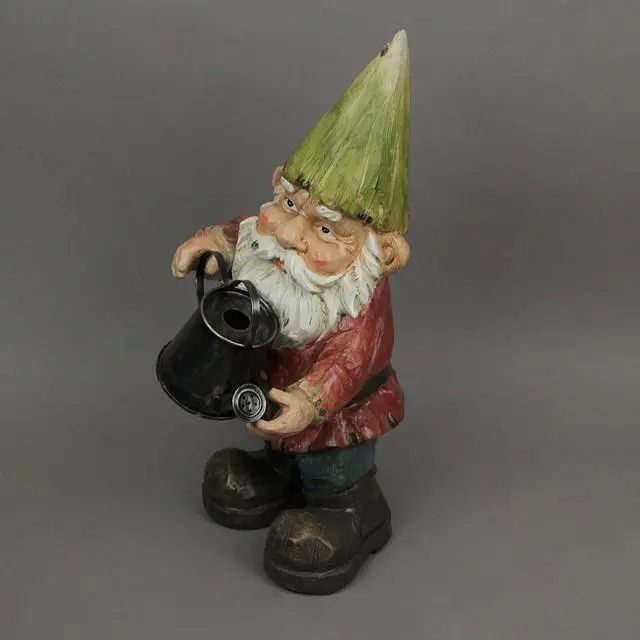 Alt view image 2 of 4 - Garden Gnome With Watering Can Home Garden Decor Resin Sculpture Lawn Yard Decoration 15 Inches High