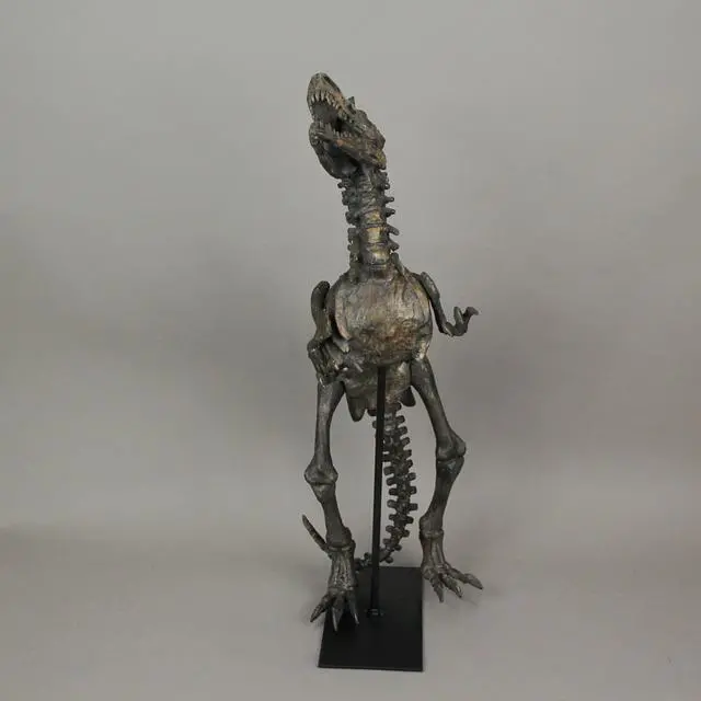 Alt view image 3 of 4 - Resin Tyrannosaurus Rex Fossil Bones Home Decor Dinosaur Skeleton Sculpture Art 21.75 Inches High
