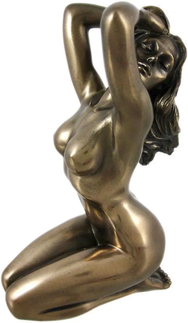 Main image of Bronzed Finish Nude Woman Statue Figure Erotic Art