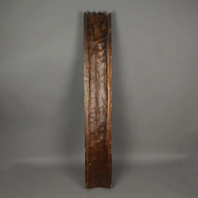 Alt view image 4 of 4 - Set of 3 40-Inch Tall Hand-Carved Tiki Mask Wall Sculptures - Polynesian-Style Tropical Beach Home Hanging Art with Exquisite Indonesian Artisan Craftsmanship