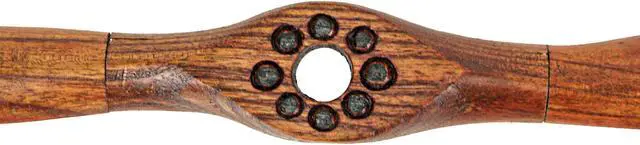 Alt view image 3 of 7 - Hand-Carved Vintage Distressed Brown Wooden Airplane Propeller Wall Sculpture - Timeless Prop Plane Aviation Home Decor Accent Art Piece - 24 Inches Long