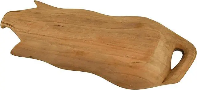 Alt view image 3 of 3 - Hand Carved Pig Shaped Decorative Wooden Serving Tray 15 Inch