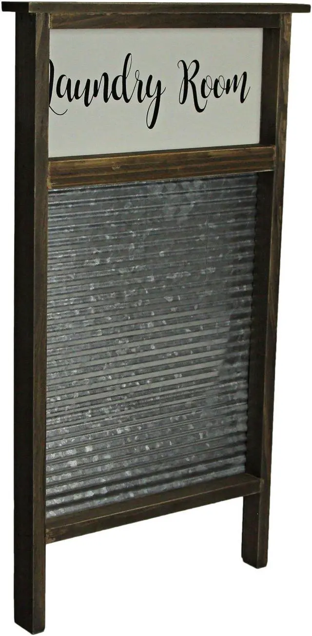 Alt view image 2 of 5 - Vintage-Inspired Wood and Metal Washboard Wall Décor, 24 Inches High - Add Rustic Charm to Your Laundry Room with Antique Fashion and Farmhouse Elegance