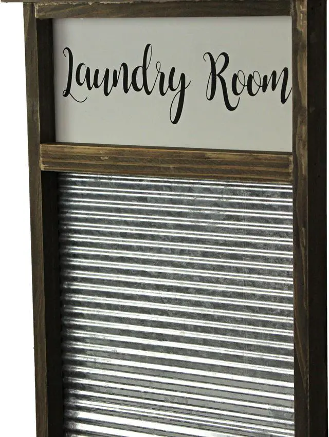 Alt view image 3 of 5 - Vintage-Inspired Wood and Metal Washboard Wall Décor, 24 Inches High - Add Rustic Charm to Your Laundry Room with Antique Fashion and Farmhouse Elegance