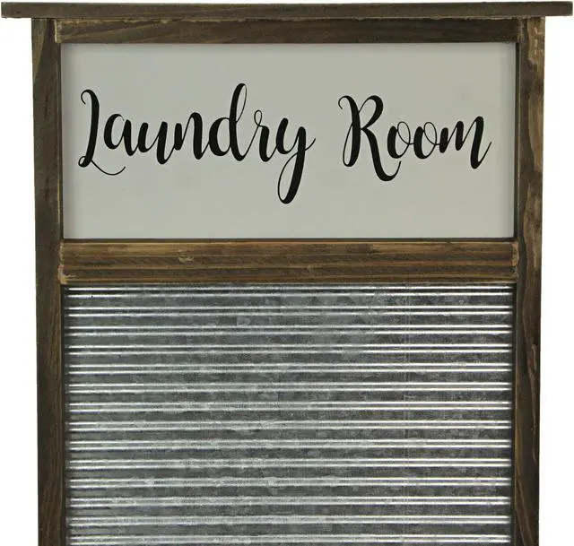 Alt view image 5 of 5 - Vintage-Inspired Wood and Metal Washboard Wall Décor, 24 Inches High - Add Rustic Charm to Your Laundry Room with Antique Fashion and Farmhouse Elegance