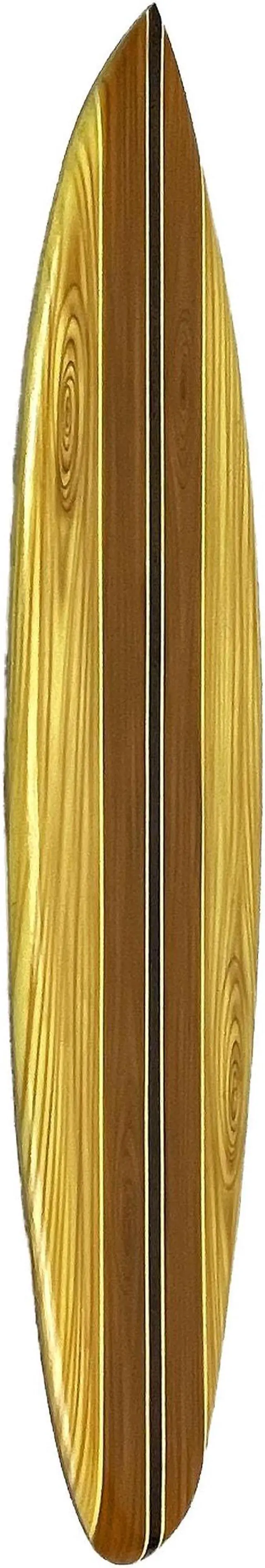 Alt view image 2 of 6 - 39 Inch Nautical Wooden Surfboard Wall Art Decorative Hanging Beach House or Coastal Living Décor - Brown
