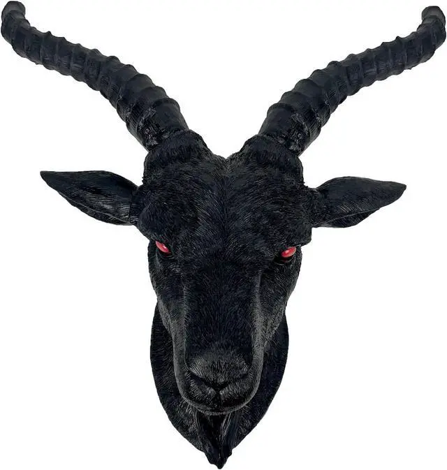 Main image of Black Baphomet Lucifer Supernatural Goat Head Sabbath Occult Wall Hanging Decor