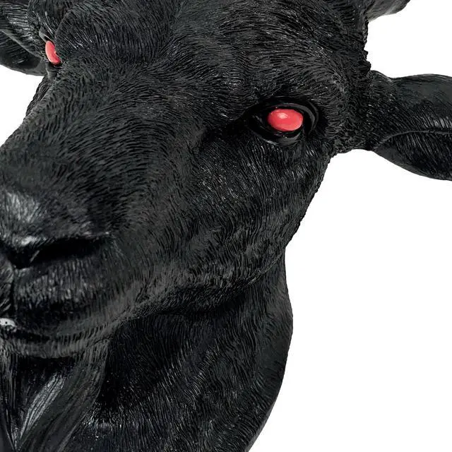 Alt view image 3 of 7 - Black Baphomet Lucifer Supernatural Goat Head Sabbath Occult Wall Hanging Decor