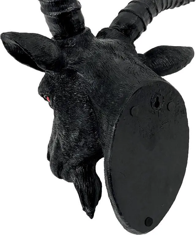 Alt view image 7 of 7 - Black Baphomet Lucifer Supernatural Goat Head Sabbath Occult Wall Hanging Decor