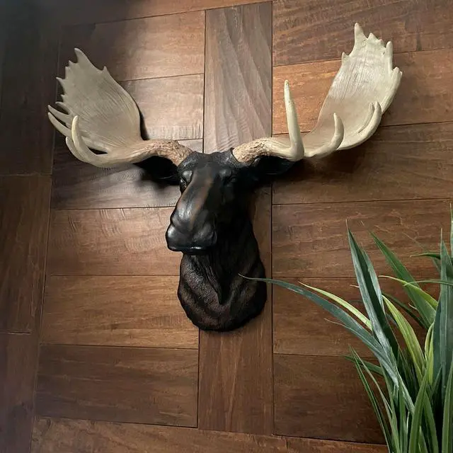 Alt view image 4 of 7 - North American Moose Head Bust Wall Hanging