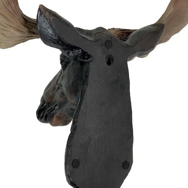 Alt view image 7 of 7 - North American Moose Head Bust Wall Hanging