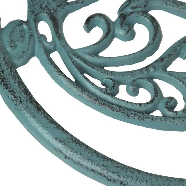 Alt view image 3 of 7 - Set of 3 Cast Iron Trivets, 8 Inch Round Nautical Designs
