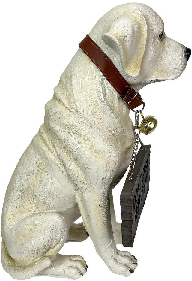 Alt view image 2 of 7 - Labrador Retriever Garden Statue with Reversible Welcome Sign, Resin Dog Figurine, Hand-Painted Lab Decor for Lawn, Porch, or Entryway, 13.5 Inch High, Dont Stop Retrievin & Lab Lovers Welcome