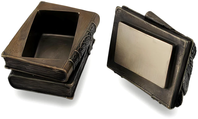 Alt view image 4 of 5 - Owl Perched On Stack of Books Bronzed Trinket Box/Stash Box Statue