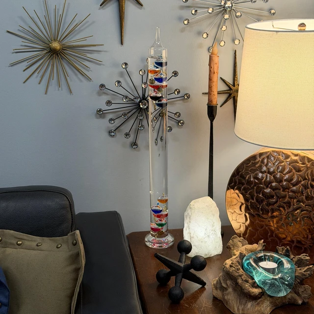 Alt view image 5 of 7 - Galileo Thermometer 22 Inch with 11 Colored Floating Bubbles