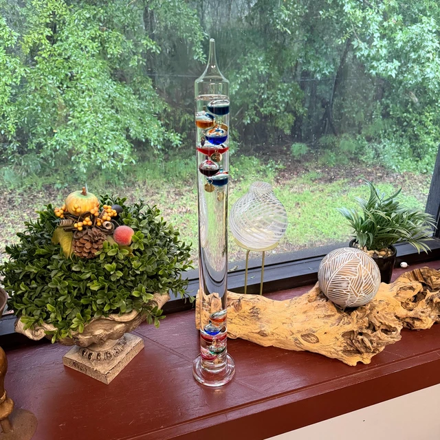 Alt view image 6 of 7 - Galileo Thermometer 22 Inch with 11 Colored Floating Bubbles