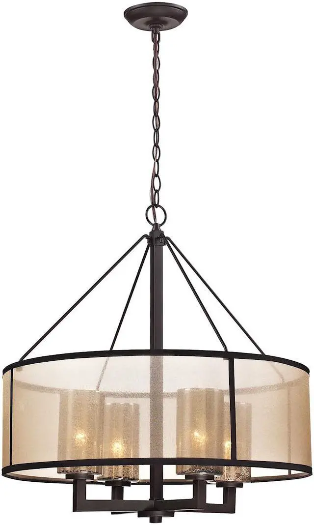 Alt view image 3 of 16 - Elk Lighting Diffusion Collection 4 Light Chandelier In Oil Rubbed Bronze - 57027/4