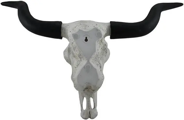 Alt view image 3 of 8 - Longhorn and Lace Exquisite Black & White Filigree Hand-Painted Design Steer Skull Wall Decor - 27.25 Inches Long - Western Charm Meets Art Deco Elegance