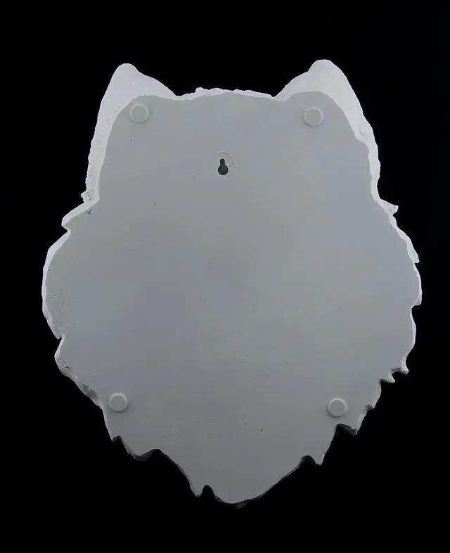 Alt view image 3 of 3 - White Arctic Wolf Head Wall Mount Sculpture
