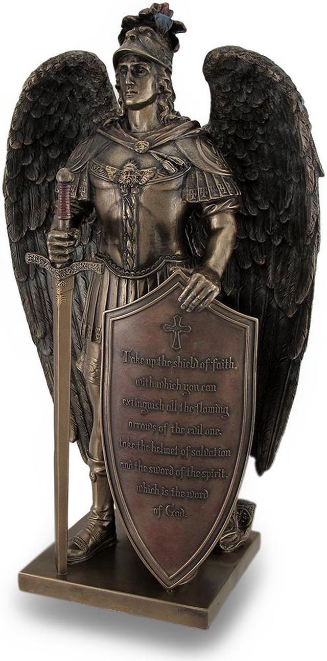 Take Up The Shield Of Faith Warrior Angel Statue Bible Verse