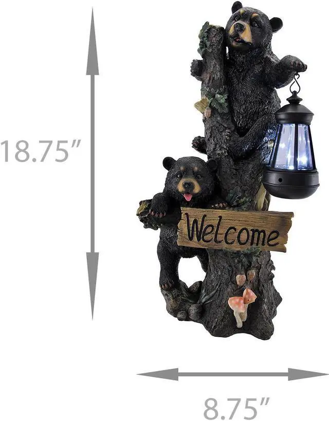 Alt view image 5 of 7 - Little Rascals Climbing Bear Cubs Solar Light Welcome Statue
