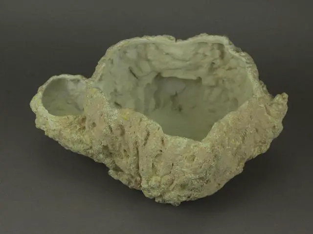 Alt view image 3 of 4 - Off-White Fossilized Coral Look Decorative Coastal Decor Vase