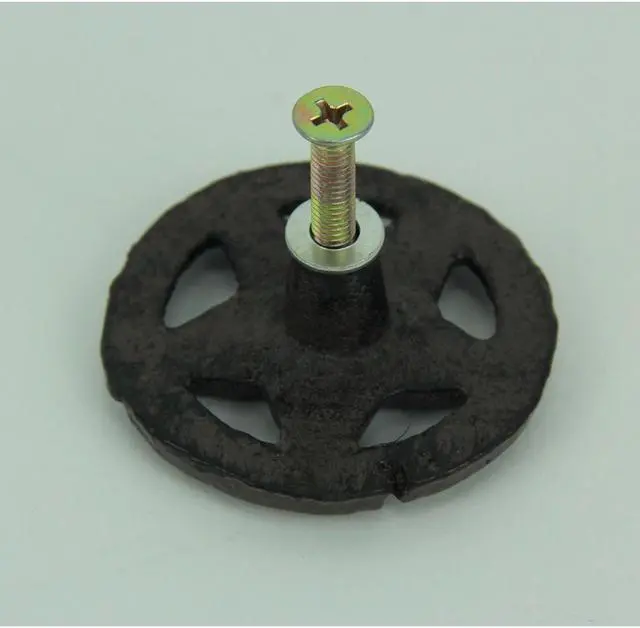 Alt view image 3 of 4 - Set of 12 Rustic Brown Western Star Cast Iron Cabinet Knobs or Drawer Pulls - 2 Inch Diameter - Easy Install - Enhance Your Interior with Vintage Charm
