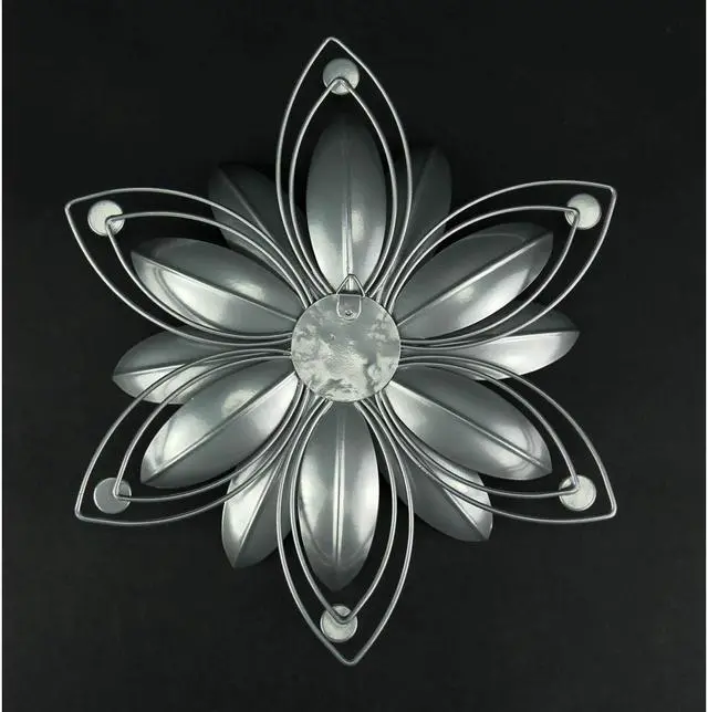 Alt view image 3 of 3 - Jeweled 3D Metal Art Flower Wall Décor Sculpture Set of 3