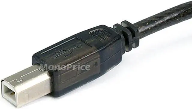 Alt view image 2 of 10 - Monoprice USB 2.0 Cable - 33 Feet - Black | USB Type-A to USB Type -B, Active, 28/24AWG For Scanners, Printers, Digital Camera