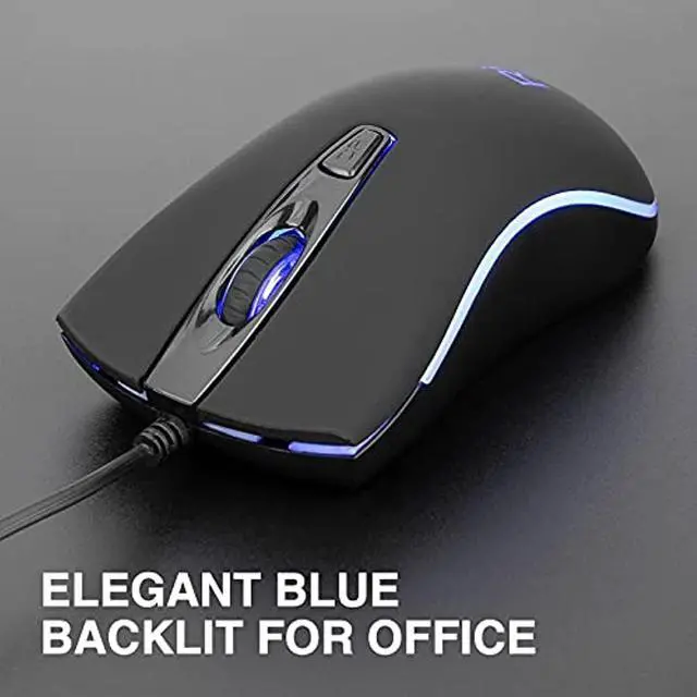 Alt view image 2 of 7 - Rii RM105 Wired Mouse,Computer Mouse with Colorful RGB Backlit,1600 DPI Levels,Comfortable Grip Ergonomic Optical ,USB Wired Mice Support Windows PC, Laptop,Desktop,Notebook,Chromebook (2PACK)