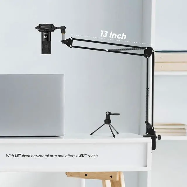 Alt view image 7 of 7 - FIFINE Studio Condenser USB Microphone Computer PC Microphone Kit with Adjustable Scissor Arm Stand Shock Mount for Instruments Voice Overs Recording Podcasting YouTube Karaoke Gaming Streaming-T669